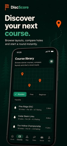 DiscScore: Disc Golf GPS iPhone screenshot