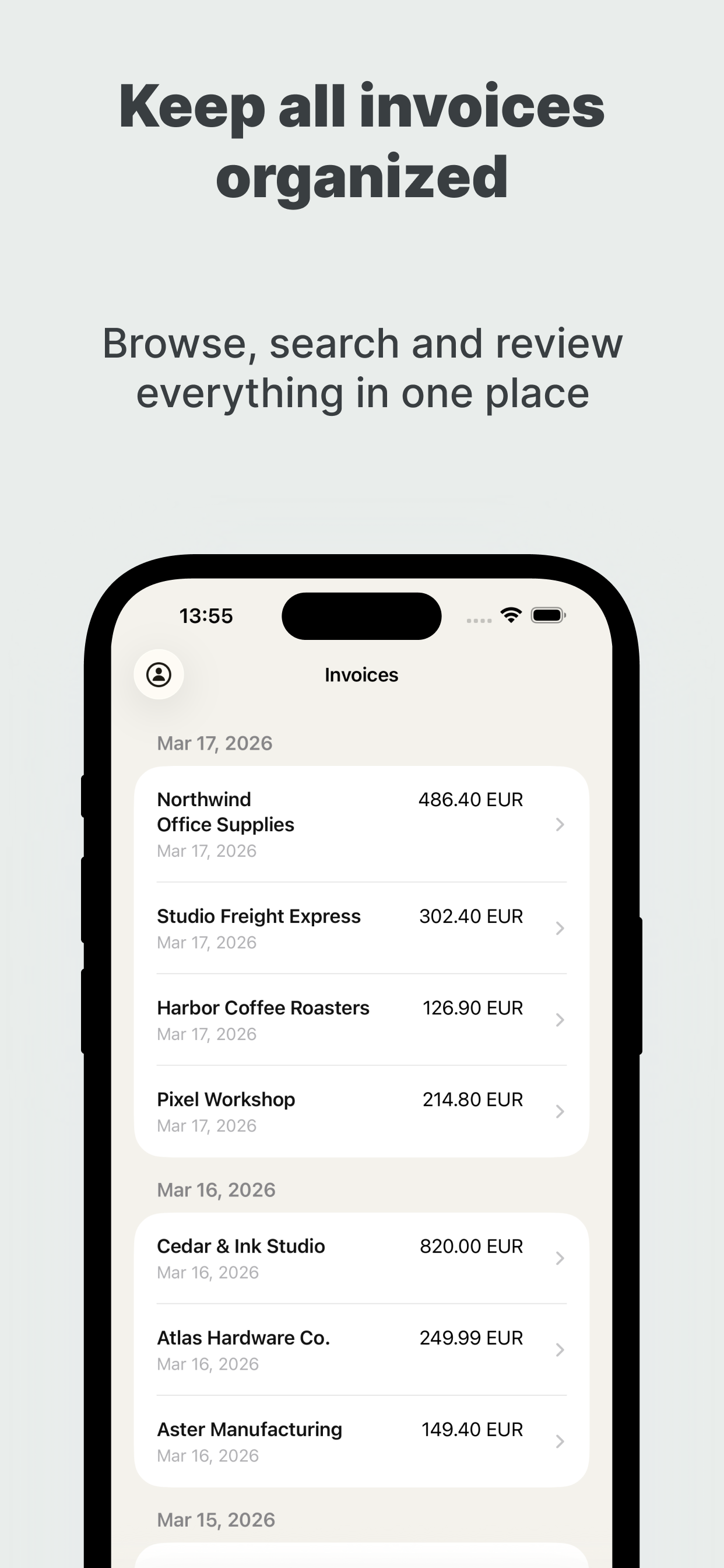 Scan Invoices & Export CSVs