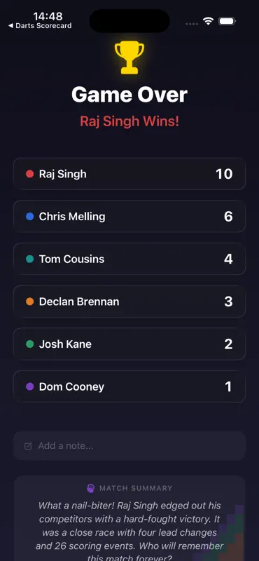 Scorecard screenshot 7 of 7