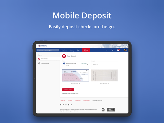 Navigator Credit Union iPad screenshot 3 - Finance app