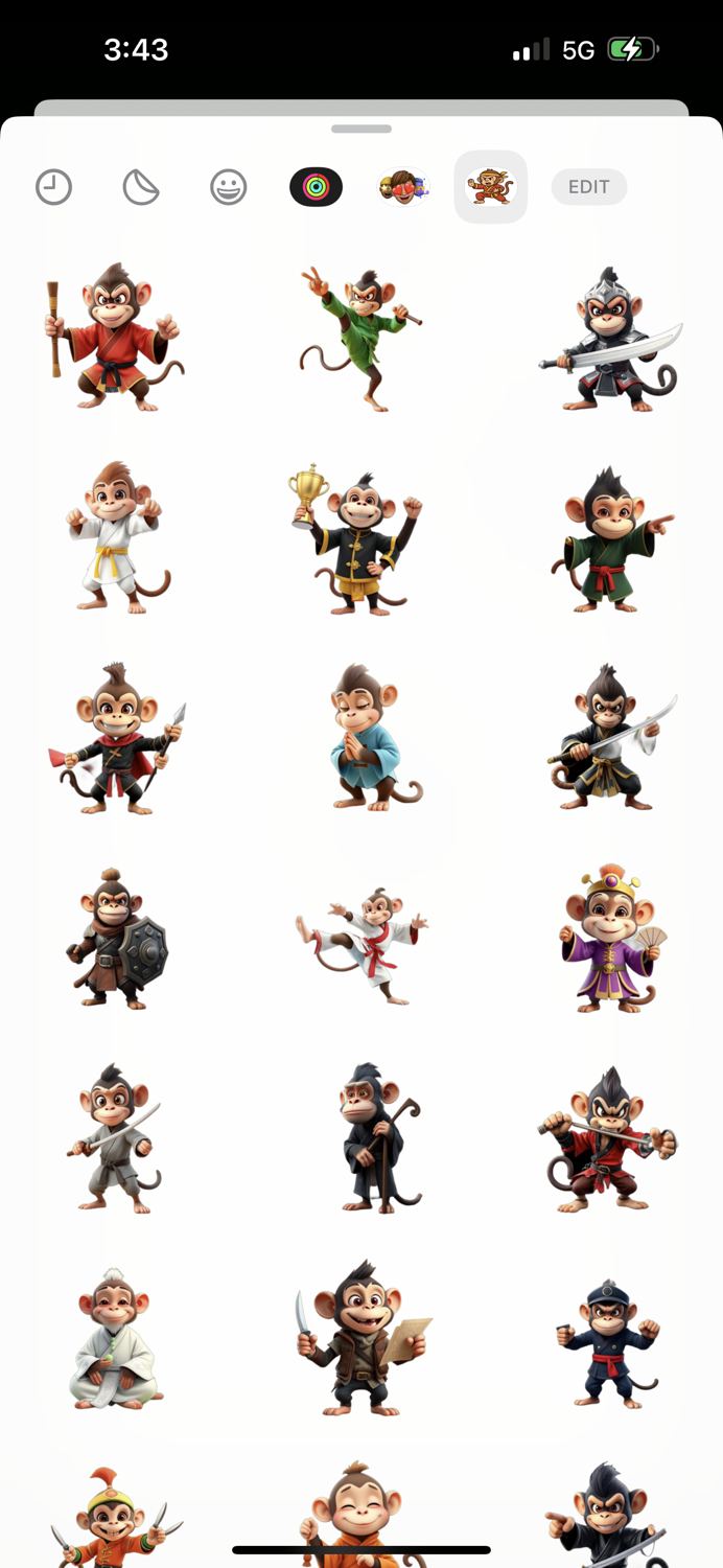 Kongfu Monkey Stickers