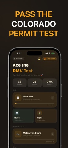 Colorado DMV Practice Test Pro iPhone screenshot