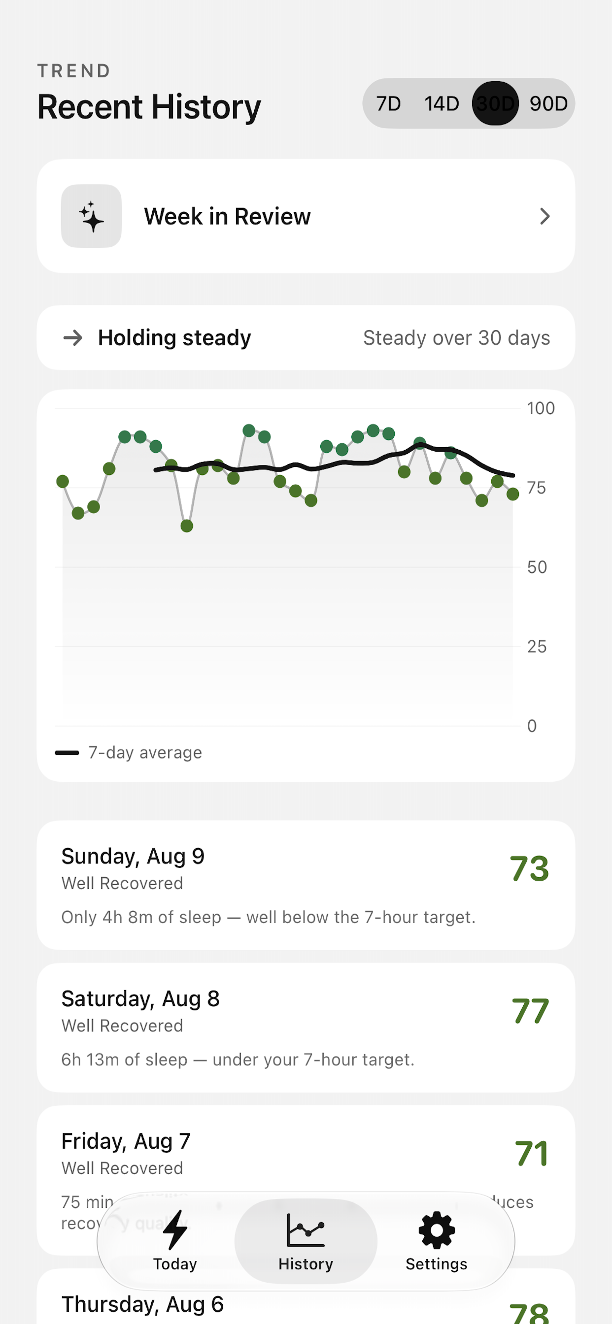 Current: Recovery Score screenshot 5