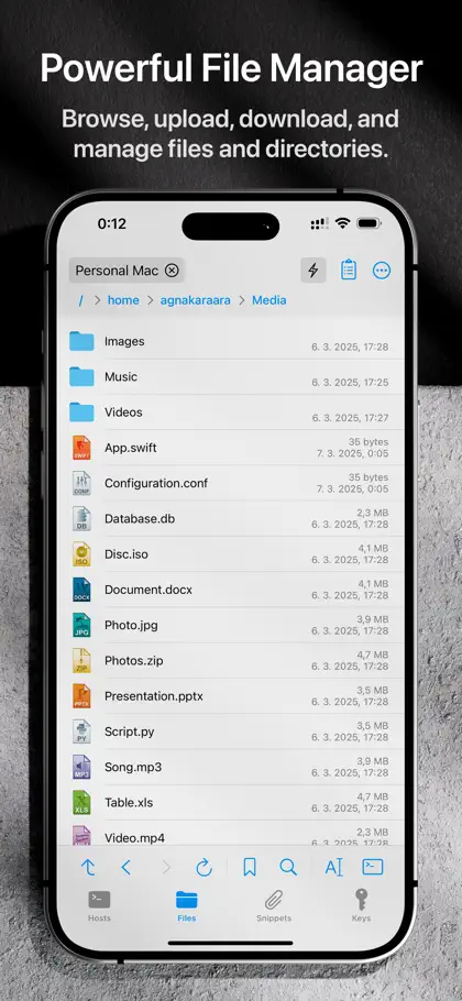 Screenshot 3 di 6 di Termix Pro: SSH & SFTP Client
