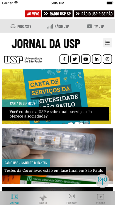 Jornal da USP Screenshot