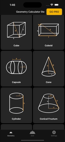 Geometry Calculator lite iPhone screenshot