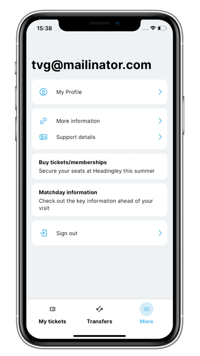 Yorkshire CCC Tickets Screenshot
