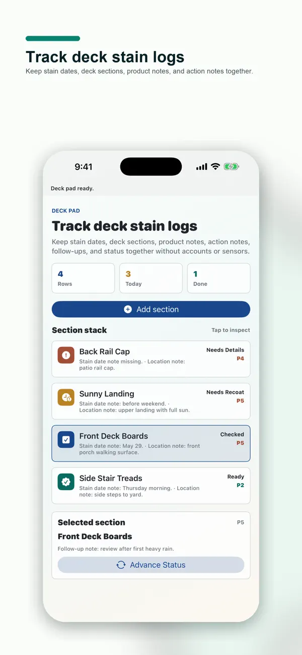 Screenshot #1 pour Deck Stain Log Pad
