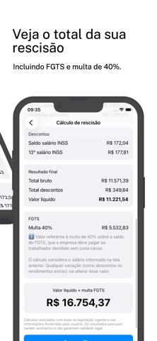Cálculo Trabalhista CLT iPhone screenshot