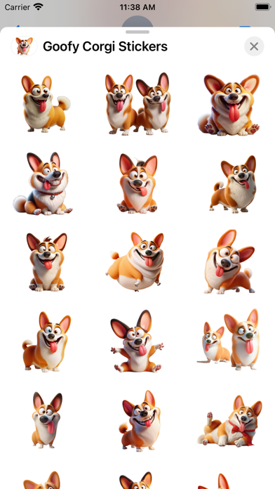 Screenshot 1 of Goofy Corgi Stickers App