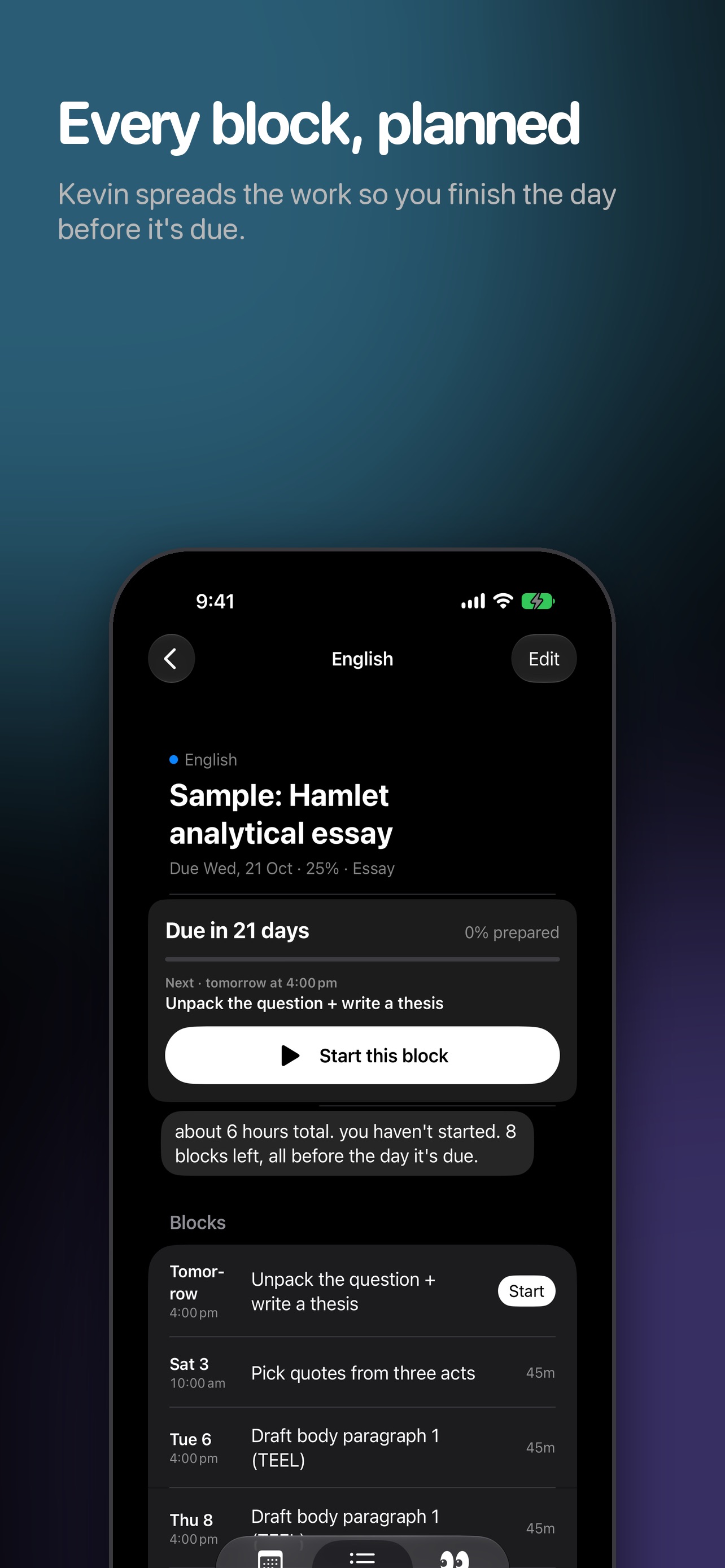 Screenshot 3 of Kevin: Study Planner