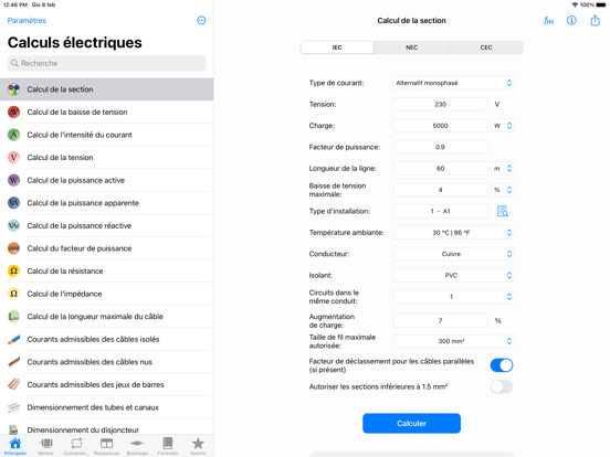 Screenshot #4 pour Calculs électriques