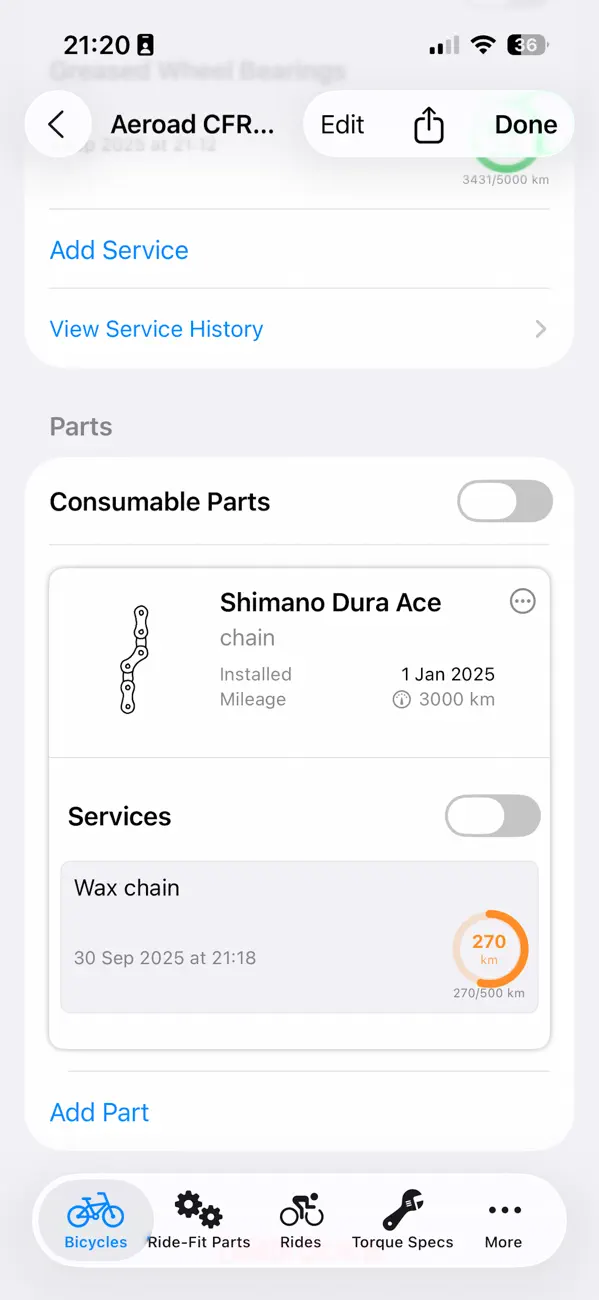 Screenshot #2 pour BicycleCareLog