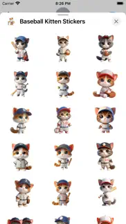 baseball kitten stickers iphone screenshot 1