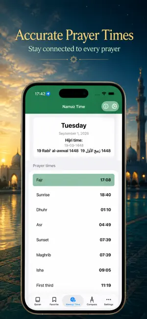 Quran Prayer Times & Qibla screenshot 2