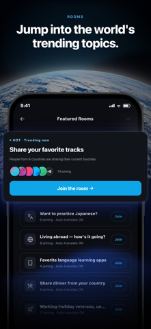 VAYSS: Global Chat Rooms iPhone screenshot