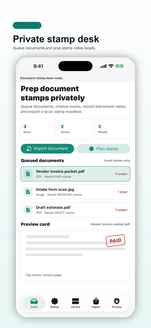 Screenshot #1 pour Document Stamp Private