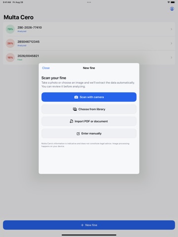 Multa Cero: Spanish fines iPad screenshot