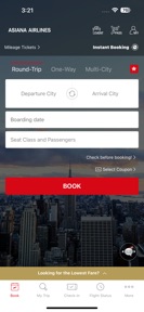 Asiana Airlines screenshot