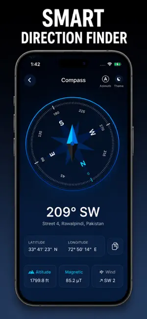 Smart Compass: Qibla & GPS screenshot 1