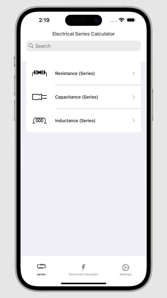 #2. Electrical Series Calculator (iOS) Podle: V PUGAZHENTHI