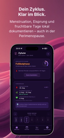 Zylune: Zyklus Tracker Screenshot 1 of 10