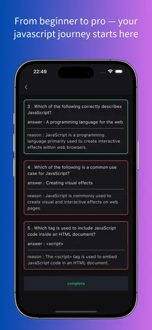 learn javascript quiz screenshot 4