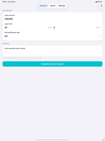 Payment Calculator - Repayment iPad screenshot