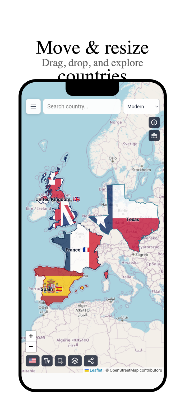 TrueSize: Compare Countries