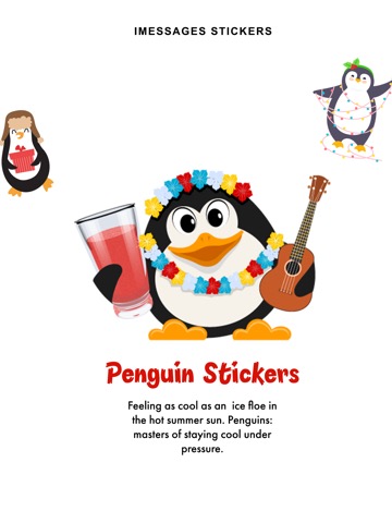 Penguin Stickers for iMessageのおすすめ画像1