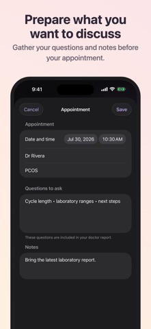 Cystra: PCOS Symptom Tracker Screenshot 6 of 7