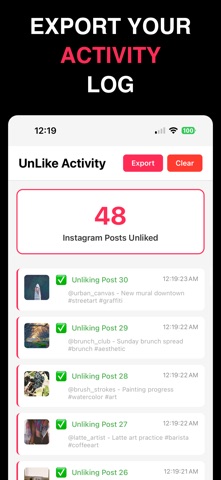 UnLikeAll: Like Remover iPhone screenshot