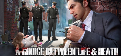 Mafia City: War of Underworld - Examine the perilous situations with law enforcement confrontation and dramatic character poses, emphasizing the intense narrative and risk.