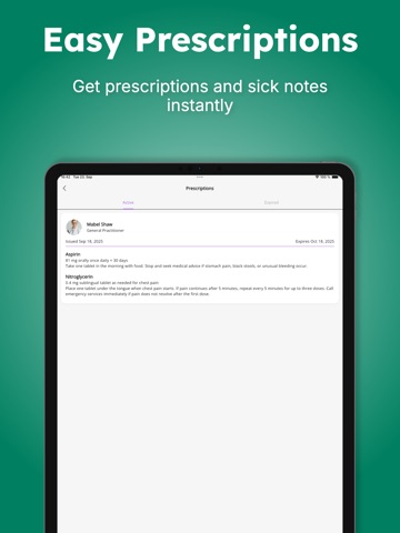 PatientCare iPad screenshot