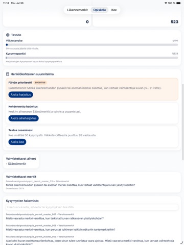 Suomen Liikennemerkit 2026 iPad screenshot