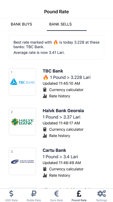 Georgia Currency Rates Screenshot