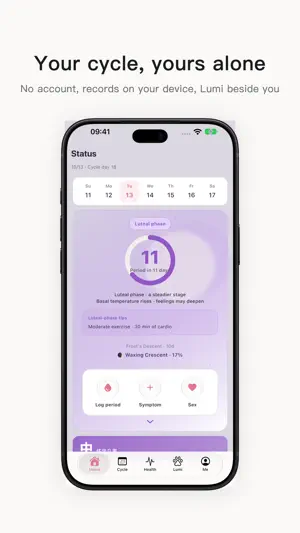 Lune: Private Period Tracker screenshot 1