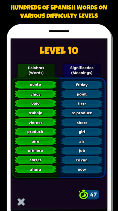 Spanish Vocabulary Game Screenshot
