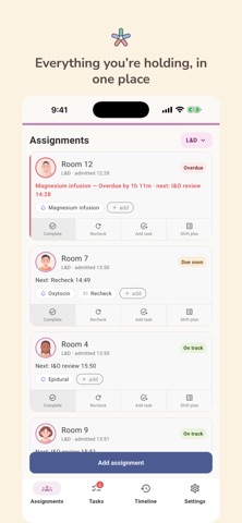 Rounds: Nurse Shift Tracker iPhone screenshot