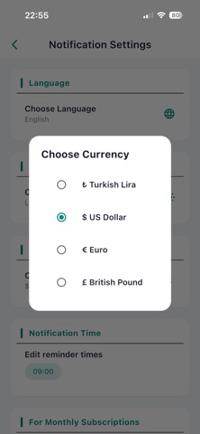 Subscription Assistant screenshot