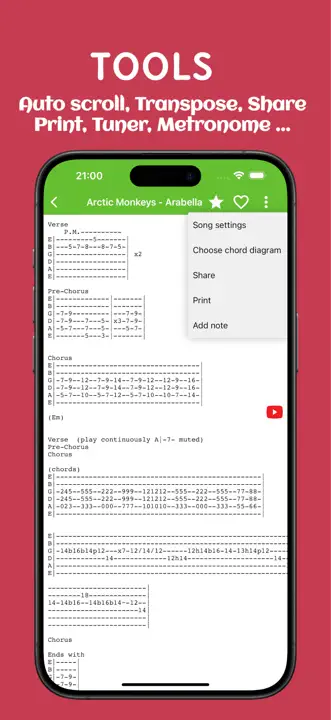 Guitar chords and tabs: Screenshot 4 von 6