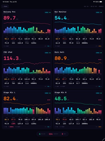 1dB Live iPad screenshot