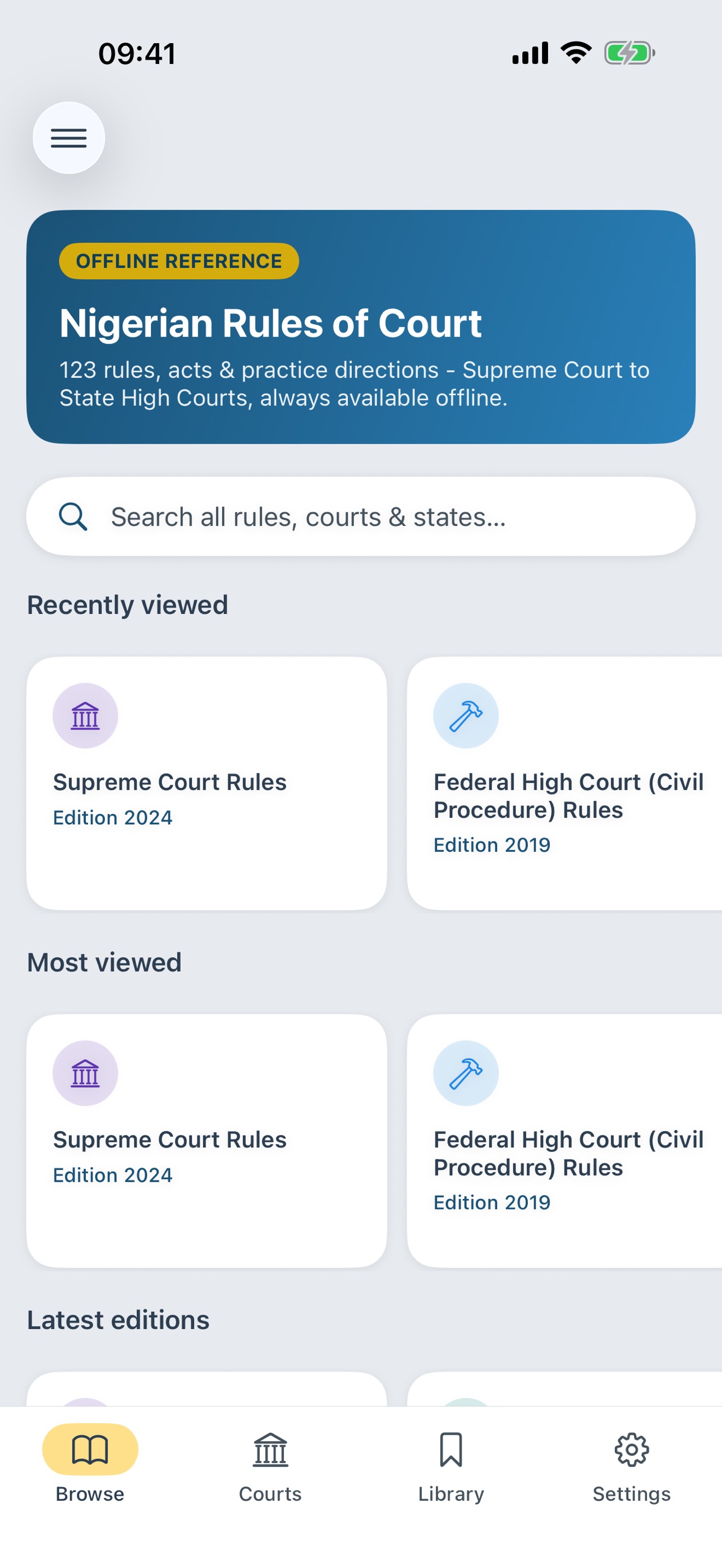 Screenshot 1 of Nigerian Court Rules