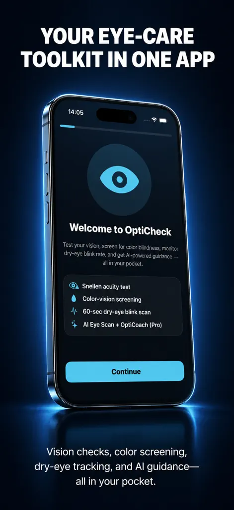 Vision Test Eye Exam OptiCheck - Medical App | MWM
