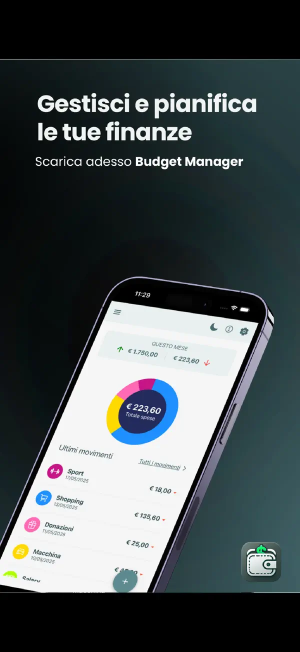 Screenshot #1 pour Budget Manager – Spese
