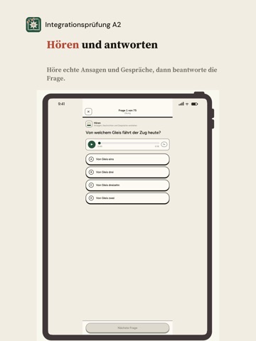 Integrationsprüfung A2 iPad screenshot