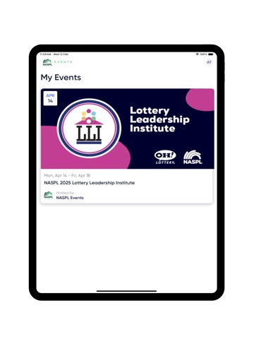 NASPL Events iPad screenshot