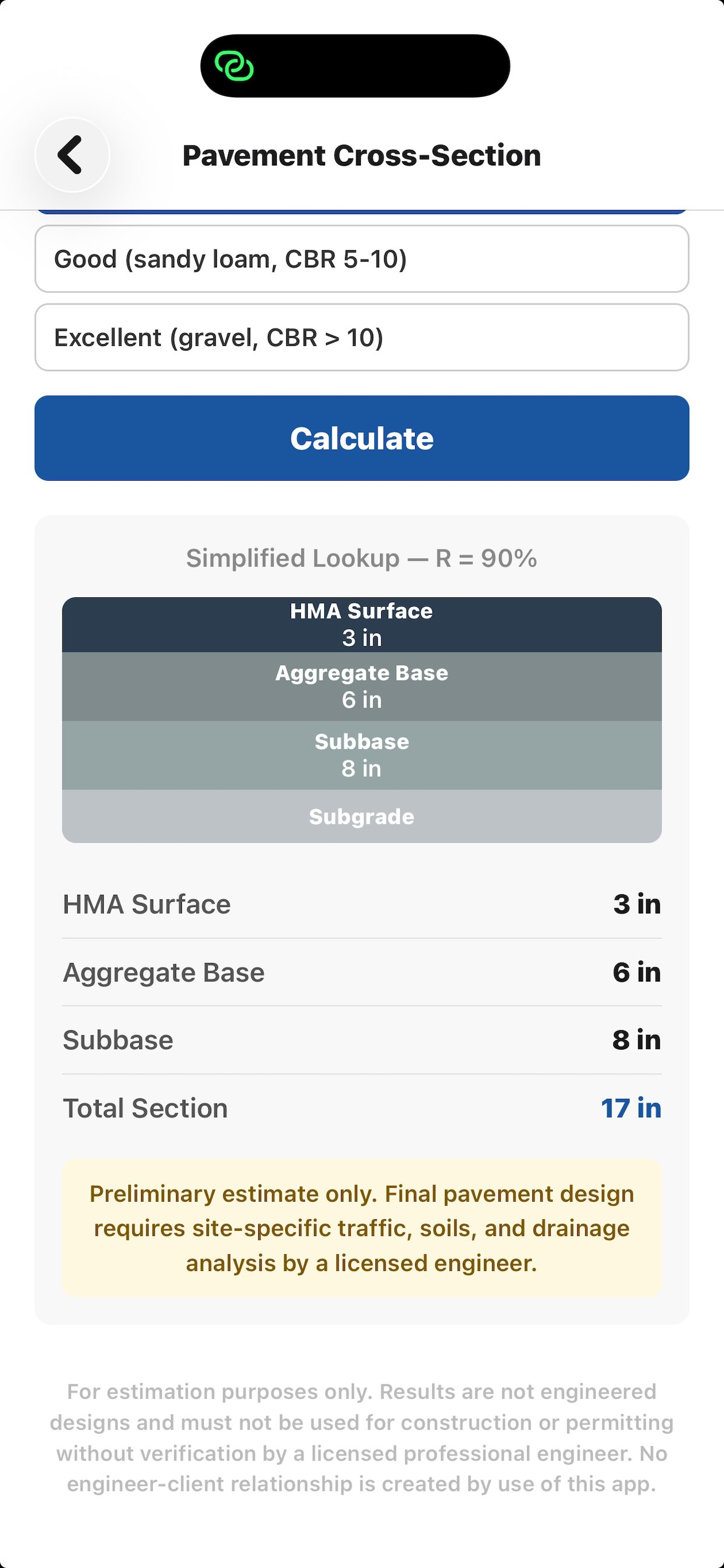 Civil Site Calculator