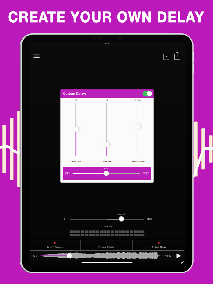 AudioVerb Audio Reverb  Delay