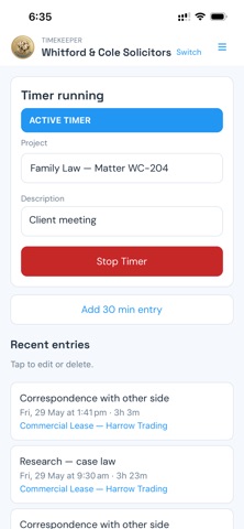MoneyPenny TimeKeeper screenshot